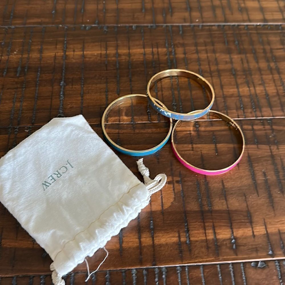 J crew Y2K bangles pink turquoise blue bracelets set